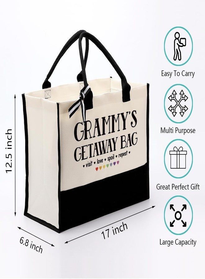 EDCTO Cotton Canvas Tote Bag for Grammy's Getaway - Shoulder Beach & Reusable Shopping Bag - Women's Gift for Grandma - Image 2